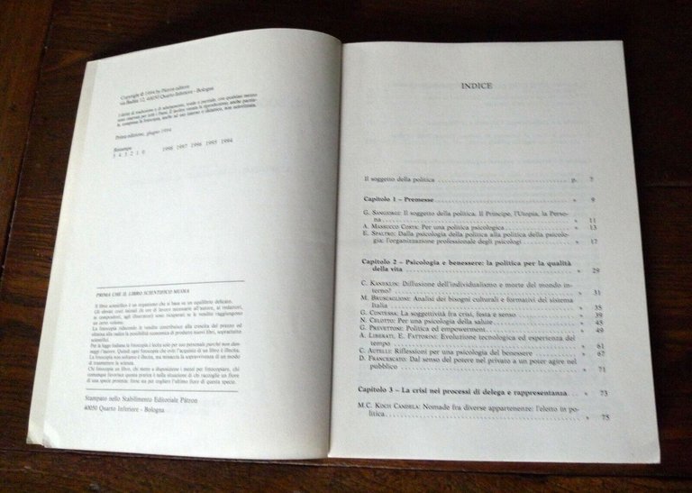 Enzo Spaltro/Sangiorgi/Evangelisti,IL SOGGETTO DELLA POLITICA,1994[psicologia