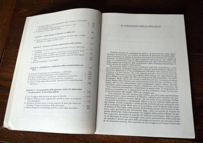 Enzo Spaltro/Sangiorgi/Evangelisti,IL SOGGETTO DELLA POLITICA,1994[psicologia