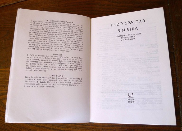Enzo Spaltro,SINISTRA.Psicologia e Politica della Soggettività e del Bellessere
