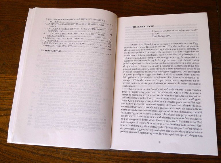 Enzo Spaltro,SINISTRA.Psicologia e Politica della Soggettività e del Bellessere