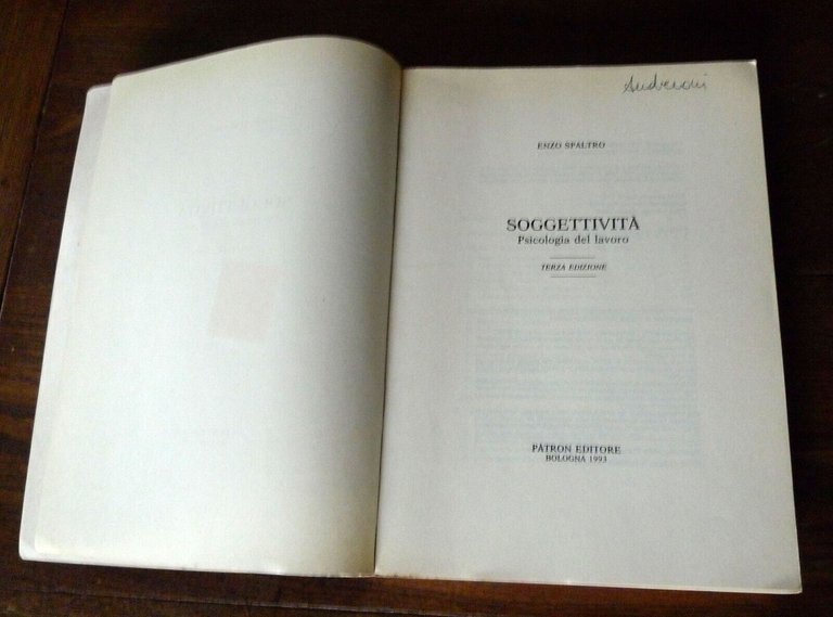 Enzo Spaltro,SOGGETTIVITÀ.Psicologia del lavoro,'93 Patron[organizzazione,gruppo