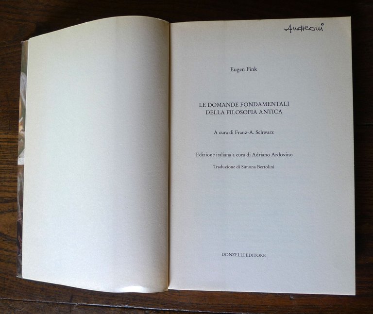 Eugen Fink,LE DOMANDE FONDAMENTALI DELLA FILOSOFIA ANTICA,2013 Donzelli[Eraclito