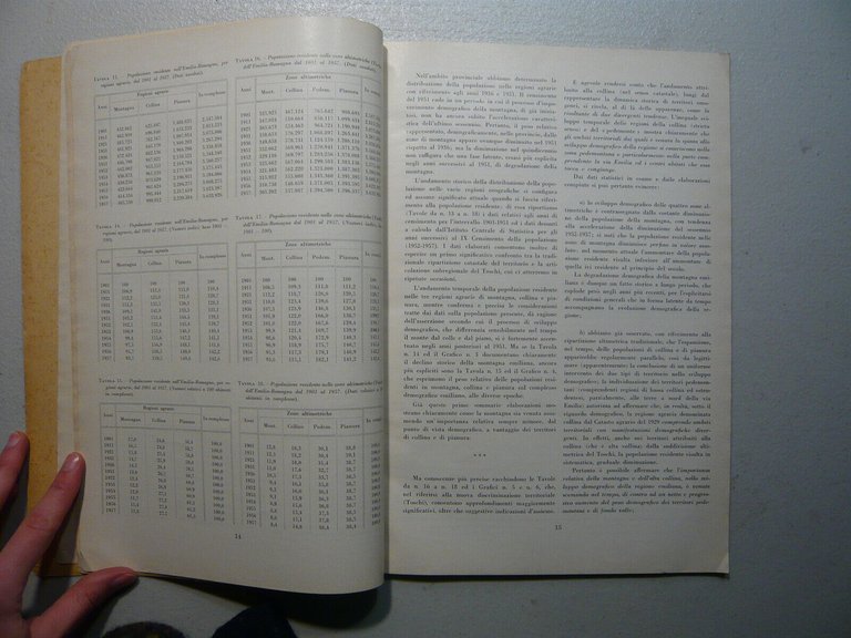 EVOLUZIONE DEMOGRAFICA ED INSEDIAMENTO UMANO NELL’EMILIA ROMAGNA, Bologna 1959