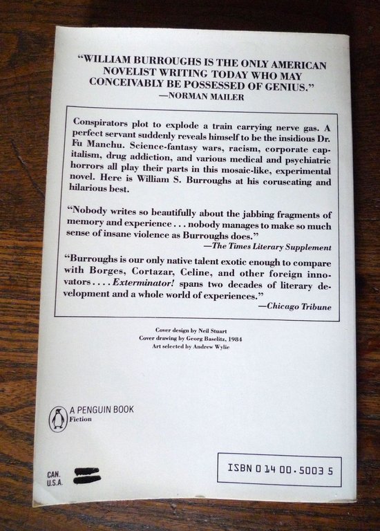 EXTERMINATOR! A Novel by William S. Burroughs,1986 Penguin Books