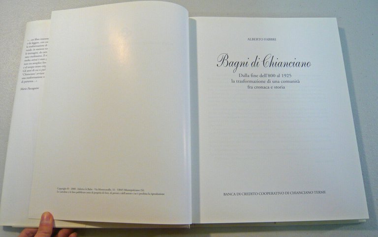 Fabbri,BAGNI DI CHIANCIANO.Dalla fine dell’800 al 1925,Le Balze 200[storia loca
