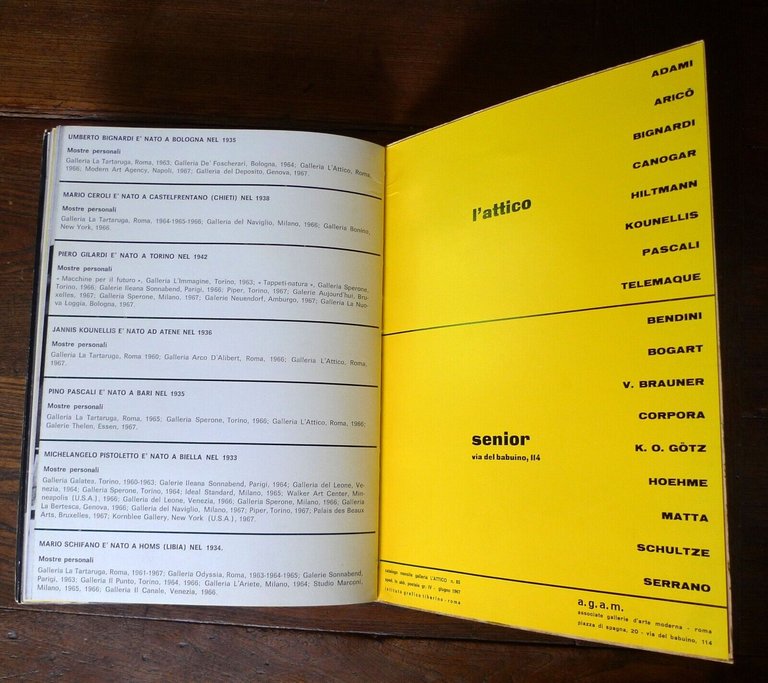 Fabio Sargentini,Galleria L’ATTICO 66 67,Roma 1967[ARTE CONTEMPORANEA