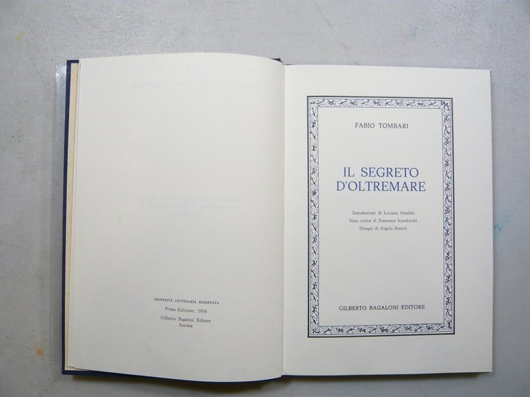 Fabio Tombari,IL SEGRETO D’OLTREMARE, Bagaloni 1976[Angelo Rossetti