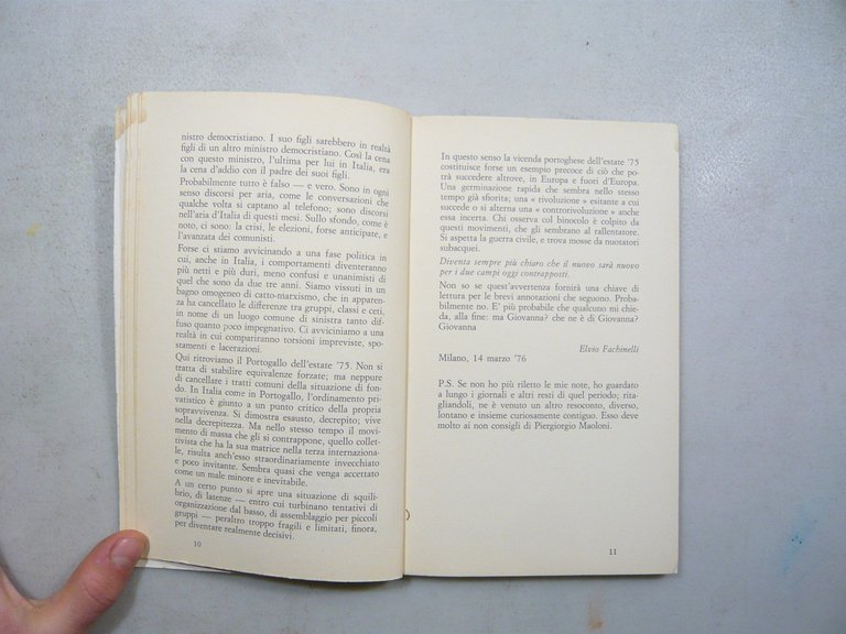 Fachinelli,UMA TENTATIVA DE AMOR.Portogallo estate,Cooperativa Scrittori 1976