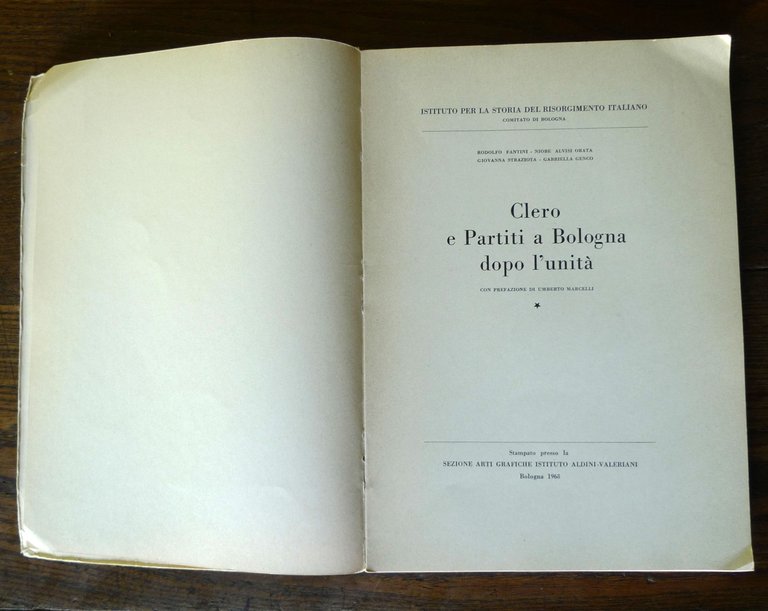 Fantini et al.,CLERO E PARTITI A BOLOGNA DOPO L'UNITÀ,1968[storia,Risorgimento | Immagine Gallery 2