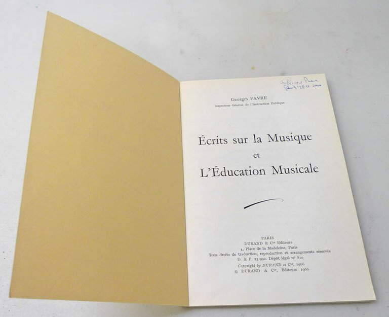 Favre,ECRITS SUR LA MUSIQUE ET L'EDUCATION MUSICALE,'66 Durand[musica,educazione
