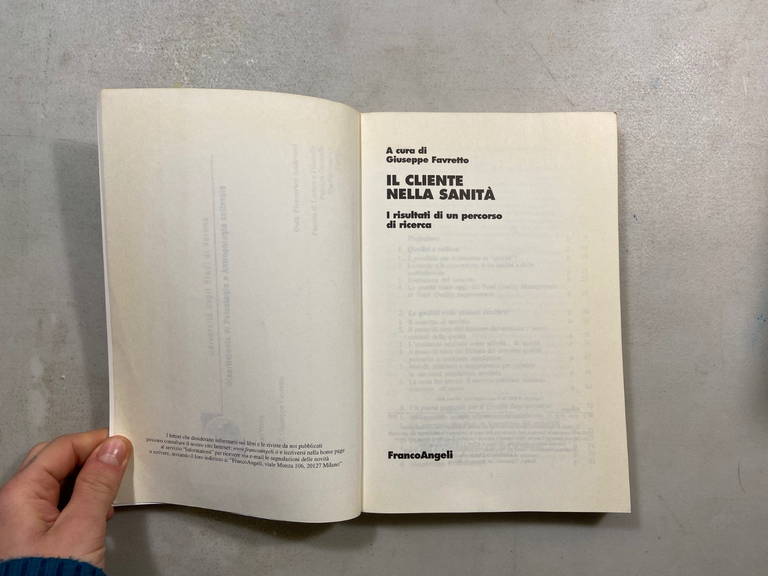 Favretto, Il cliente nella sanità,Franco Angeli 2007