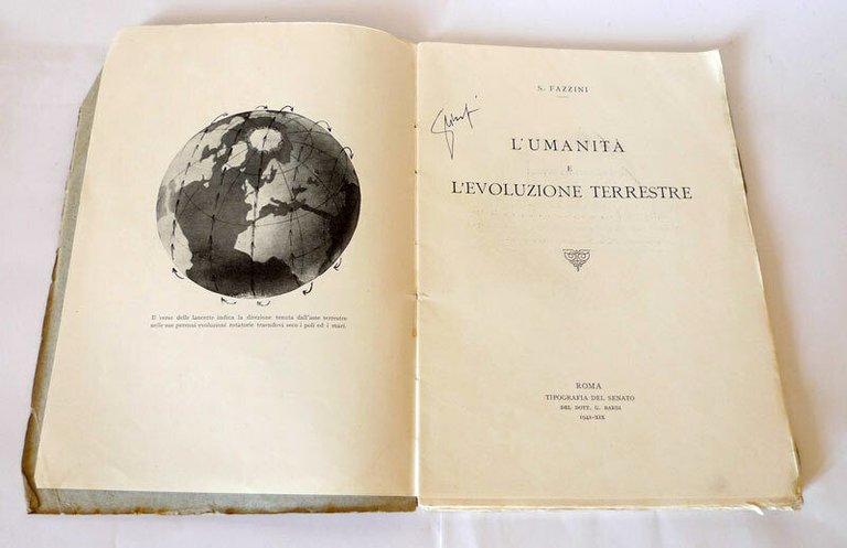 Fazzini,L'UMANITÀ E L'EVOLUZIONE TERRESTRE,1941 Tip.del Senato[geografia