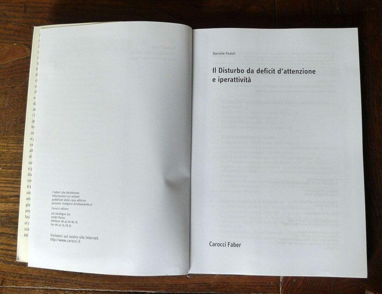 Fedeli,IL DISTURBO DA DEFICIT D'ATTENZIONE E IPERATTIVITÀ,2012 Carocci[pedagogia