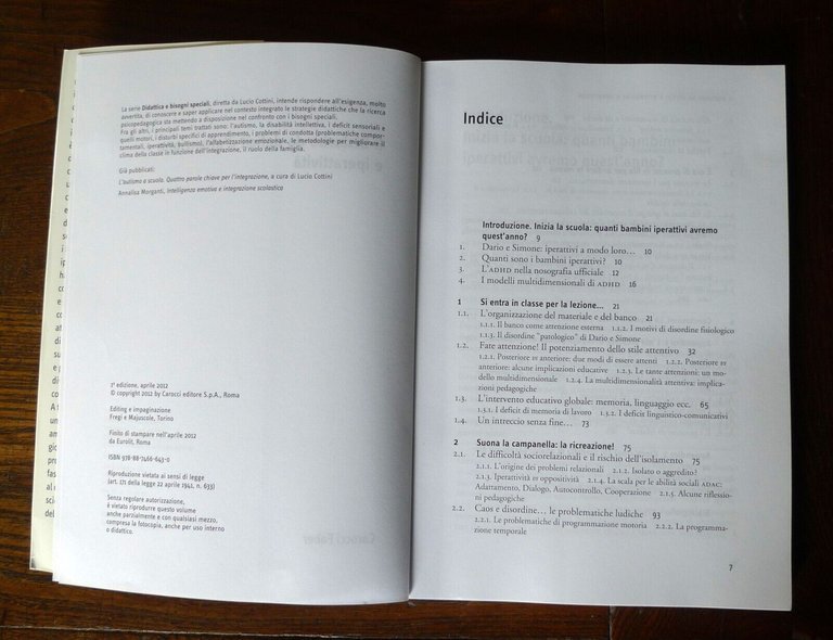 Fedeli,IL DISTURBO DA DEFICIT D'ATTENZIONE E IPERATTIVITÀ,2012 Carocci[pedagogia