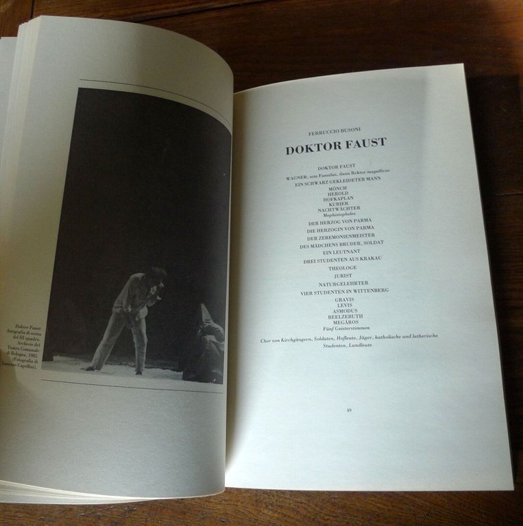 FERRUCCIO BUSONI,DOKTOR FAUST,TEATRO BOLOGNA,1985[libretto,lirica,messinscene