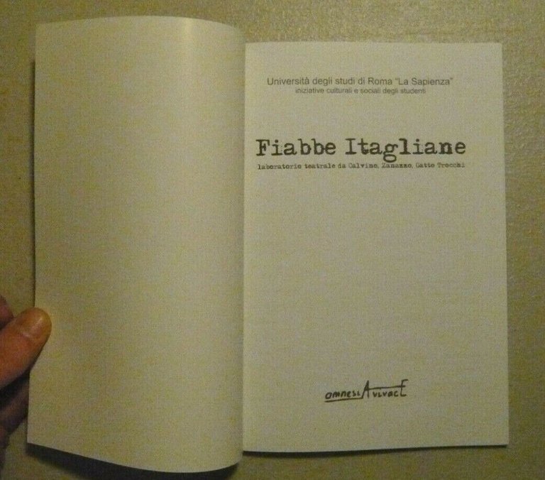FIABBE ITAGLIANE.Laboratorio teatrale da Calvino, Zanazzo, Gatto Trocchi,2006