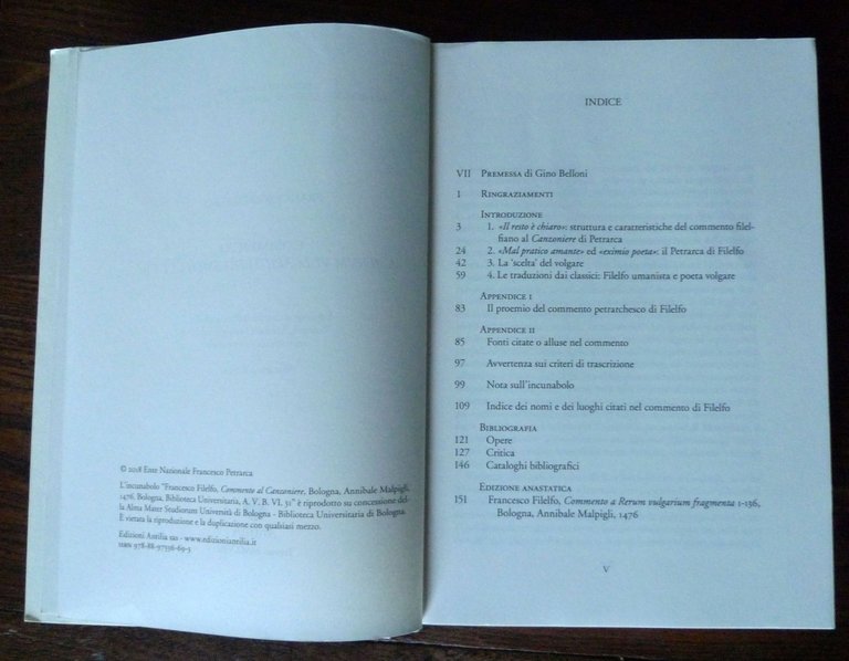 Filelfo,COMMENTO A RERUM VULGARIUM FRAGMENTA 1-136,2018[anastatica,Petrarca