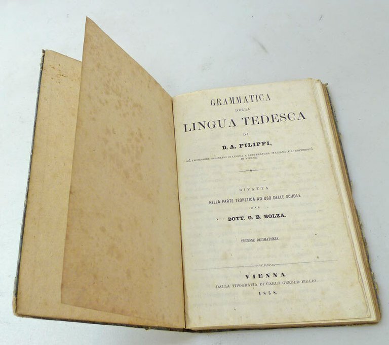 Filippi,GRAMMATICA DELLA LINGUA TEDESCA,1858 Gerold[ad uso delle scuole