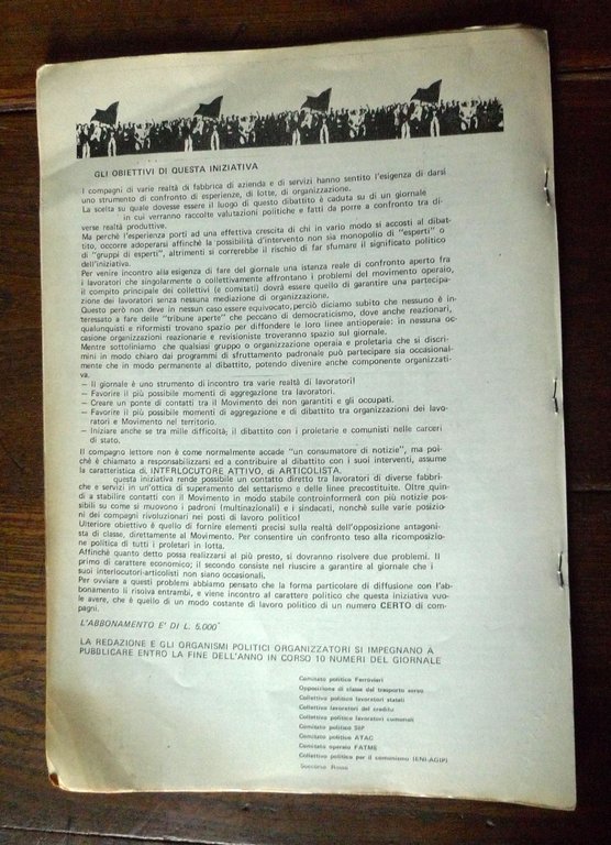 FILO ROSSO n.1.Suppl.PRIMO MAGGIO n.8 1977[Autonomia Operaia,carceri speciali