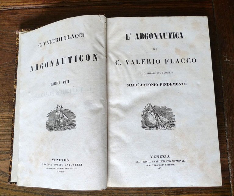 FLACCO,L'ARGONAUTICA/QUERULO OSSIA AULULARIA/GETA,MEDEA,1851 Antonelli[ITA/LAT
