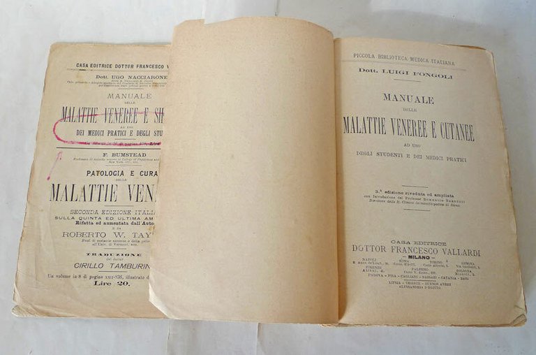 Fongoli,MANUALE DELLE MALATTIE VENEREE E CUTANEE,1898 Vallardi[medicina