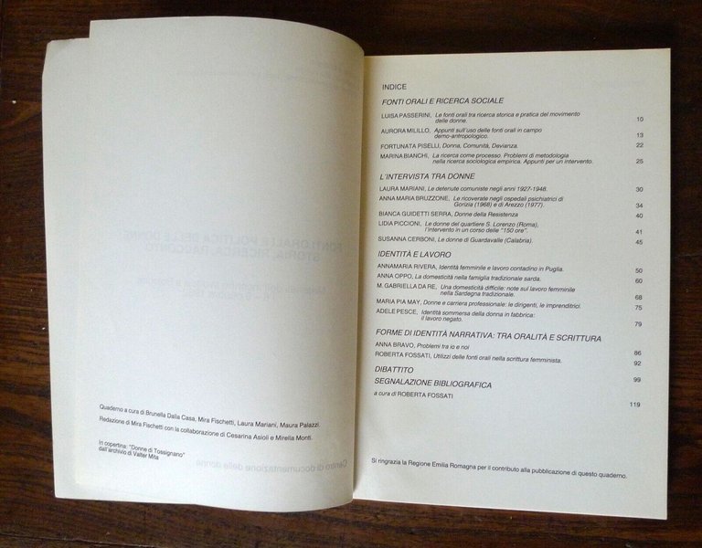 FONTI ORALI E POLITICA DELLE DONNE:STORIA,RICERCA,RACCONTO,1983 Bologna