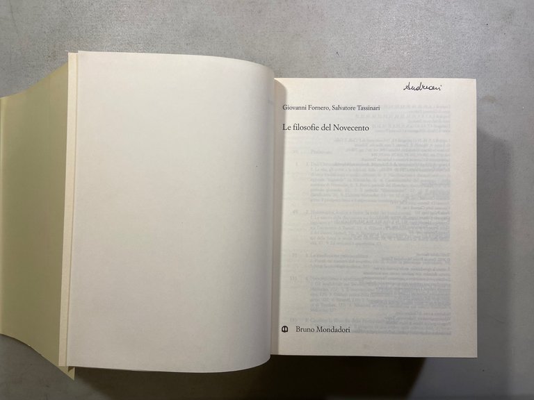 Fornero,Tassinari,LE FILOSOFIE DEL NOVECENTO Bruno Mondadori 2002