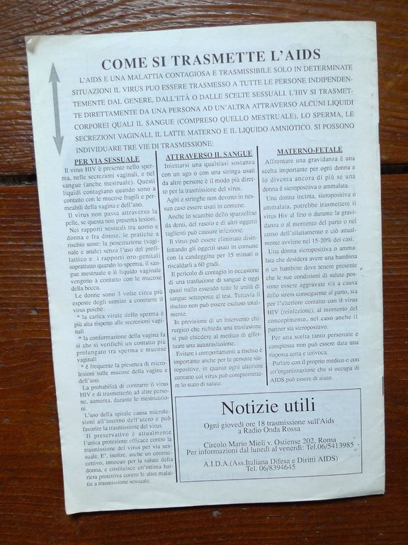 FORTE PRENESTINO CSOA.NO APARTHAIDS,Roma 1991[AIDS,controinformazione | Immagine Gallery 5