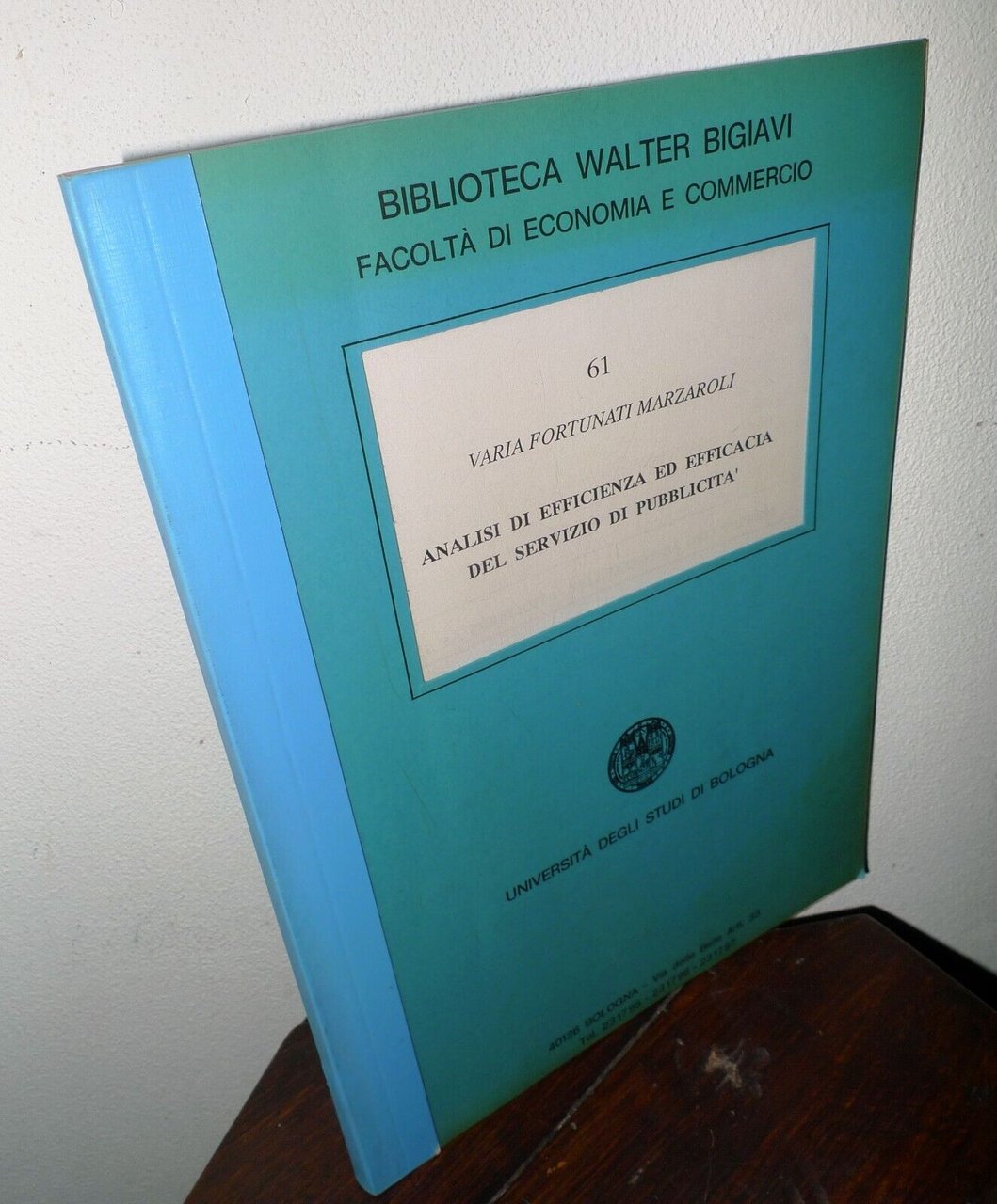 Fortunati Marzaroli,ANALISI DI EFFICIENZA DEL SERVIZIO DI PUBBLICITÀ[ECONOMIA