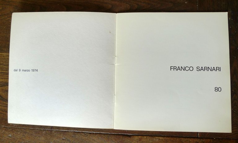 FRANCO SARNARI.Catalogo della mostra.1974 Forni Galleria d'Arte,Bologna