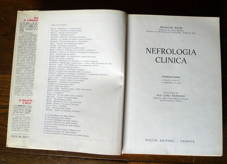 François Reubi,NEFROLOGIA CLINICA,1971 Piccin[manuale,MEDICINA