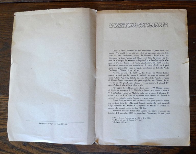 Frati,UN DEMAGOGO BOLOGNESE DEL TRECENTO,1920[storia,Bologna,Obizzo Liazari | Immagine Gallery 2