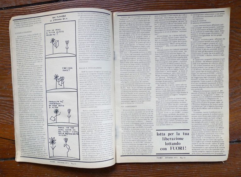 FUORI! Anno 2° n.11 1973.FRONTE UNITARIO OMOSESSUALE RIVOLUZIONARIO ITALIANO | Immagine Gallery 7