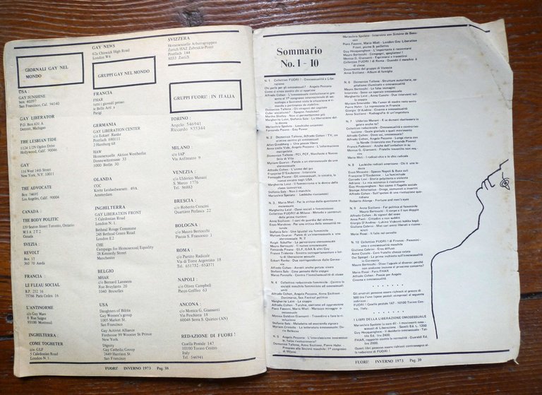 FUORI! Anno 2° n.11 1973.FRONTE UNITARIO OMOSESSUALE RIVOLUZIONARIO ITALIANO | Immagine Gallery 8