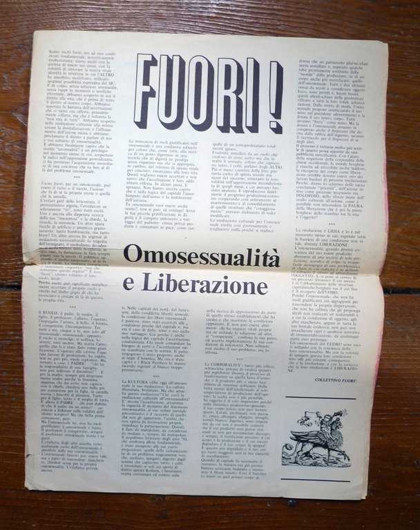FUORI! n.1 giu.1972.FRONTE UNITARIO OMOSESSUALE RIVOLUZIONARIO ITALIANO[mensile | Immagine Gallery 3
