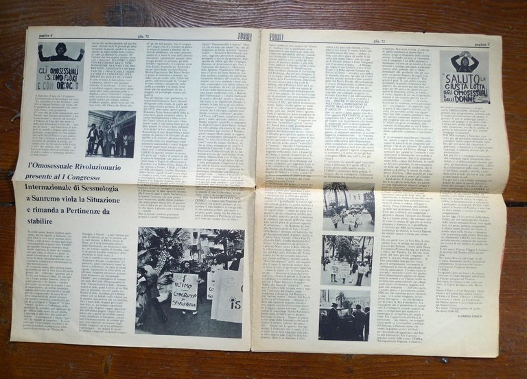 FUORI! n.1 giu.1972.FRONTE UNITARIO OMOSESSUALE RIVOLUZIONARIO ITALIANO[mensile | Immagine Gallery 5