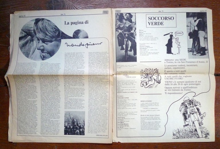 FUORI! n.1 giu.1972.FRONTE UNITARIO OMOSESSUALE RIVOLUZIONARIO ITALIANO[mensile | Immagine Gallery 8