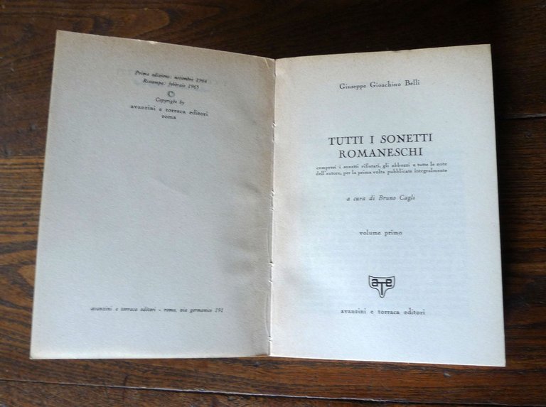 G.G.Belli,TUTTI I SONETTI ROMANESCHI.5 voll.1965 Avanzini e Torraca[cura B.Cagli | Immagine Gallery 3