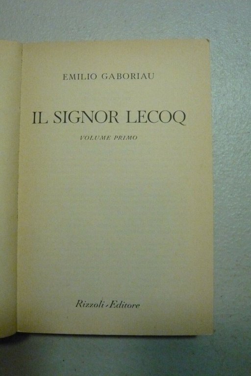 Gaboriau,IL SIGNOR LECOQ. 2 voll, bur 1965