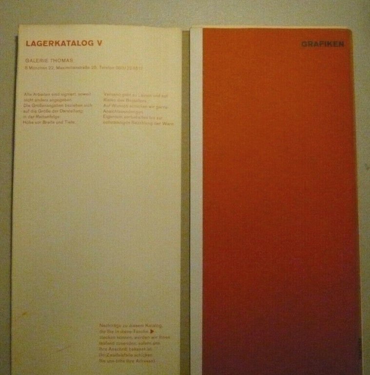 Galleria THOMAS,Catalogo di magazzino[Monaco