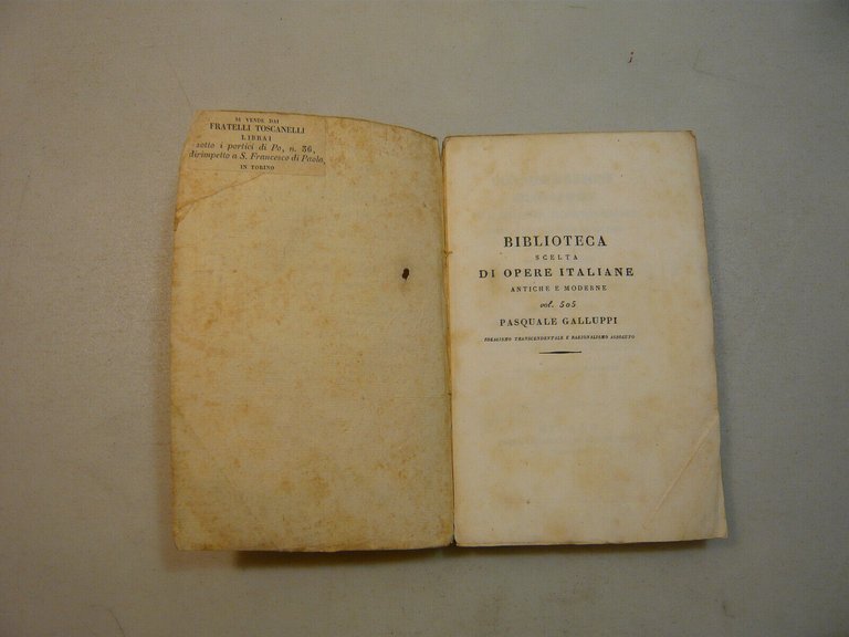 Galluppi,CONSIDERAZIONI FILOSOFICHE su l'idealismo transcendentale, Milano 1945