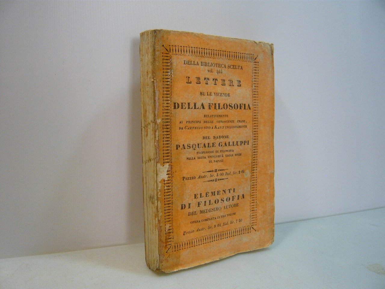 Galluppi,LETTERE SU LE VICENDE DELLA FILOSOFIA...da Cartesio sino a Kant,1843