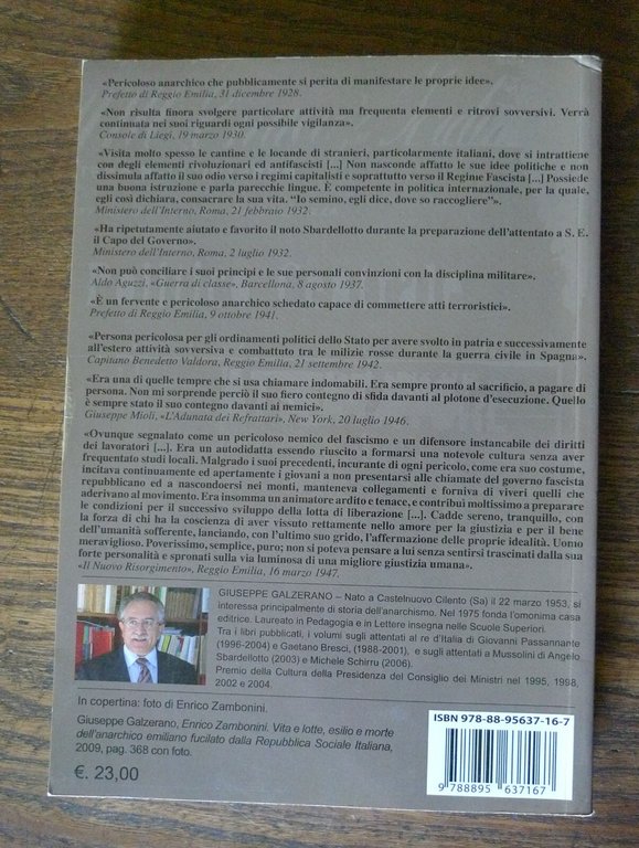 Galzerano,ENRICO ZAMBONINI.Vita e morte dell'anarchico emiliano,2009[ANARCHIA