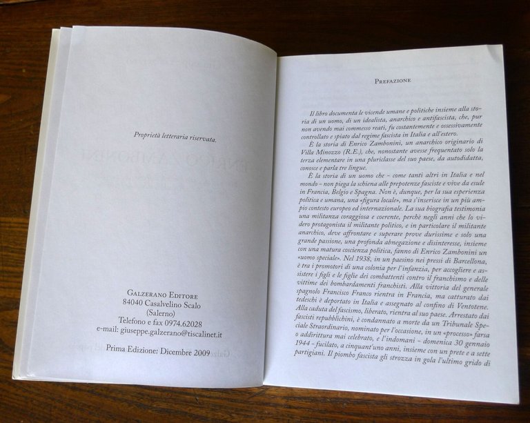 Galzerano,ENRICO ZAMBONINI.Vita e morte dell'anarchico emiliano,2009[ANARCHIA