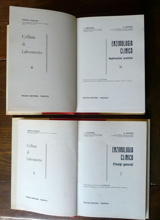 Galzigna/Burlina,ENZIMOLOGIA CLINICA.PRINCIPI GENERALI.APPLICAZIONI,1975 Piccin