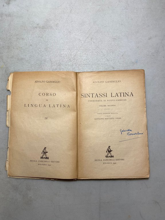 Gandiglio,CORSO DI LINGUA LATINA.Sintassi latina vol 1 e 2 Zanichelli,1950/55 | Immagine Gallery 5