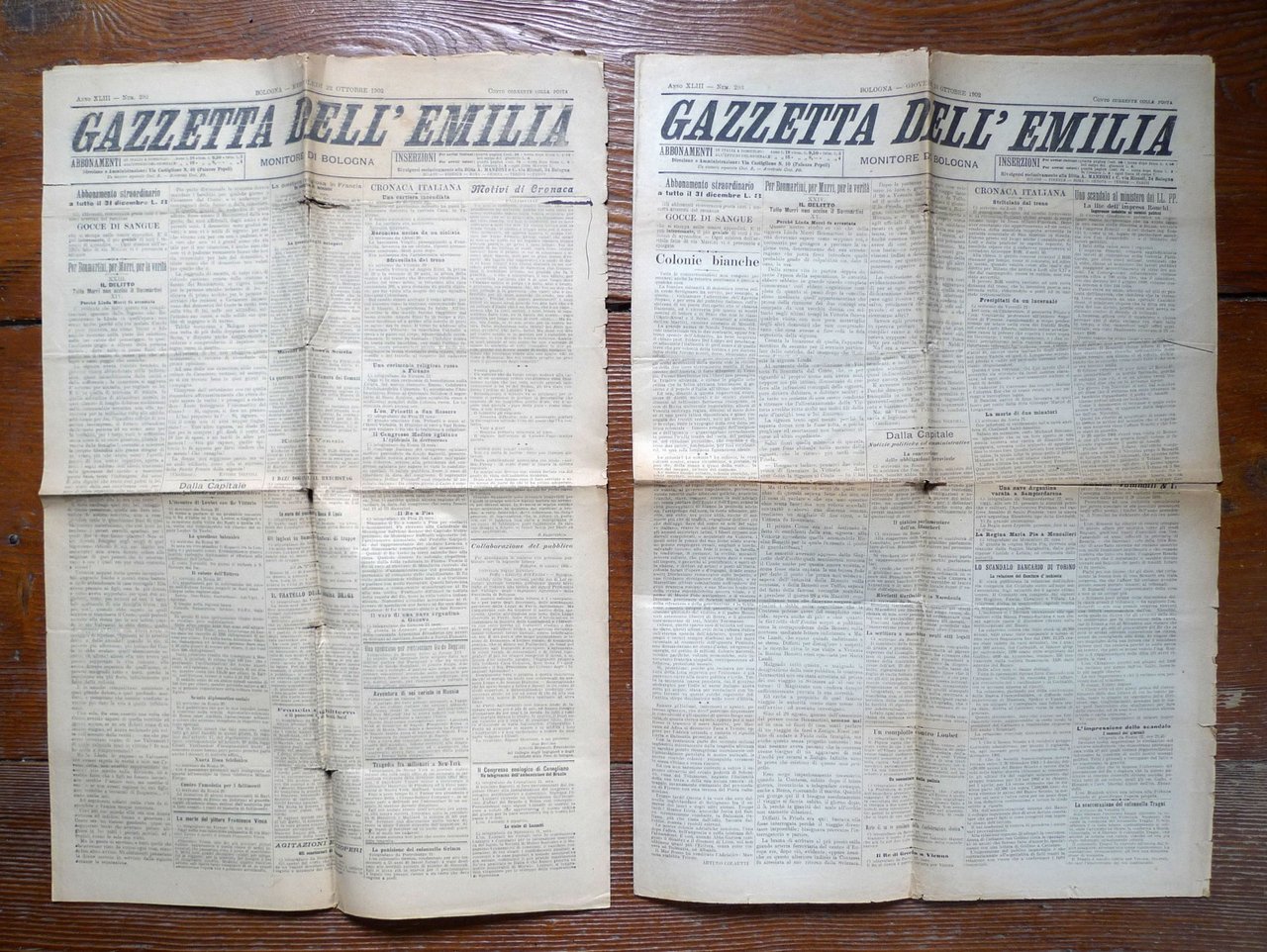 GAZZETTA DELL'EMILIA.MONITORE DI BOLOGNA 22/23 ottobre 1902[quotidiano,Dalmazia | Immagine principale