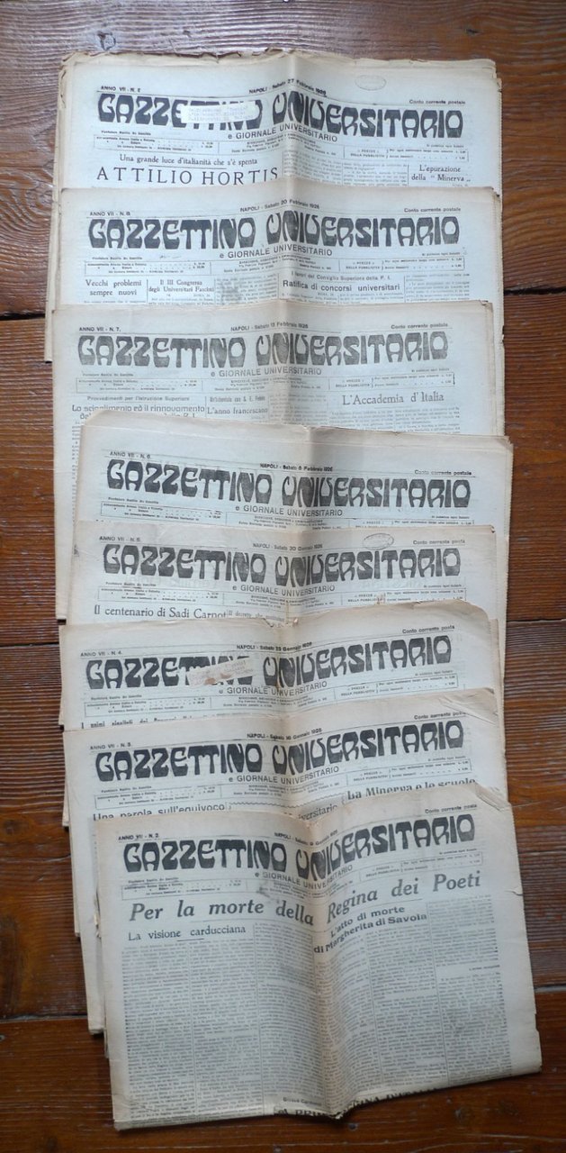 GAZZETTINO UNIVERSITARIO,Napoli 1926[Giornale settimanale,fascismo,Carducci | Immagine principale