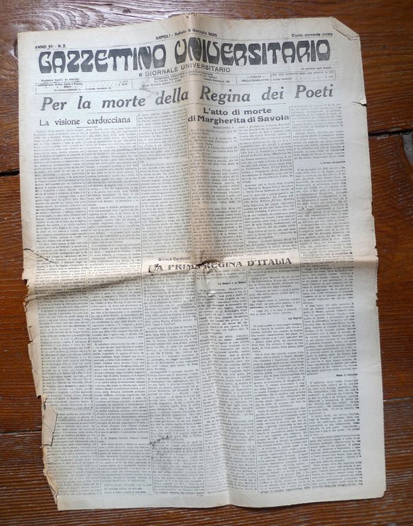 GAZZETTINO UNIVERSITARIO,Napoli 1926[Giornale settimanale,fascismo,Carducci | Immagine Gallery 2