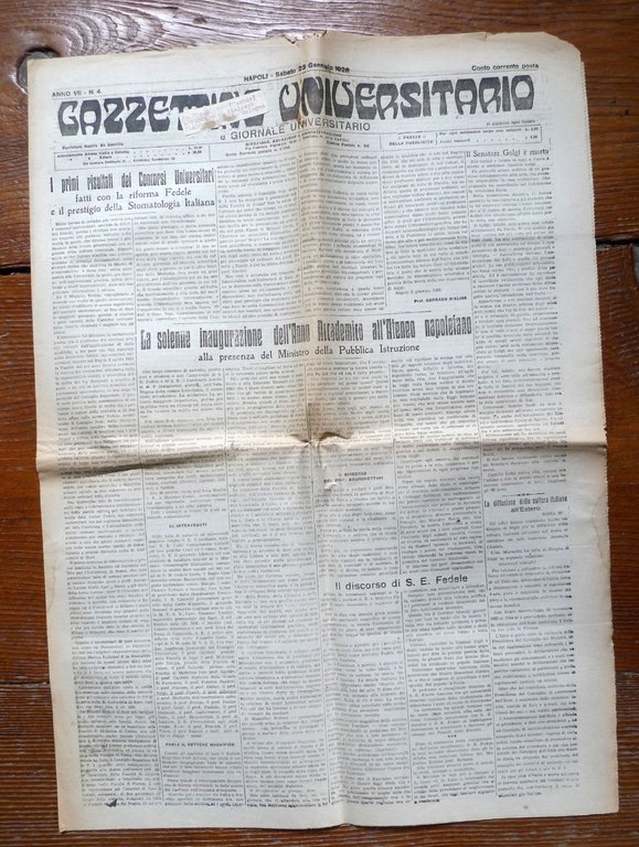 GAZZETTINO UNIVERSITARIO,Napoli 1926[Giornale settimanale,fascismo,Carducci | Immagine Gallery 8